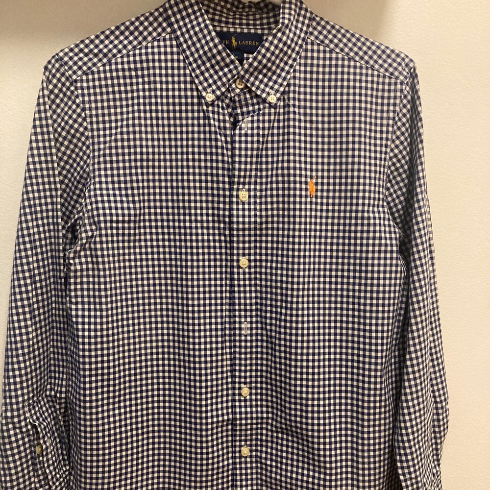 RALPH LAUREN | Blue checkered, button down